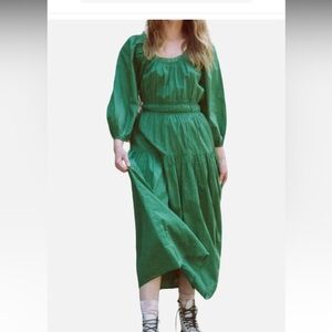 THE GREAT. Green Moon Stone Dress